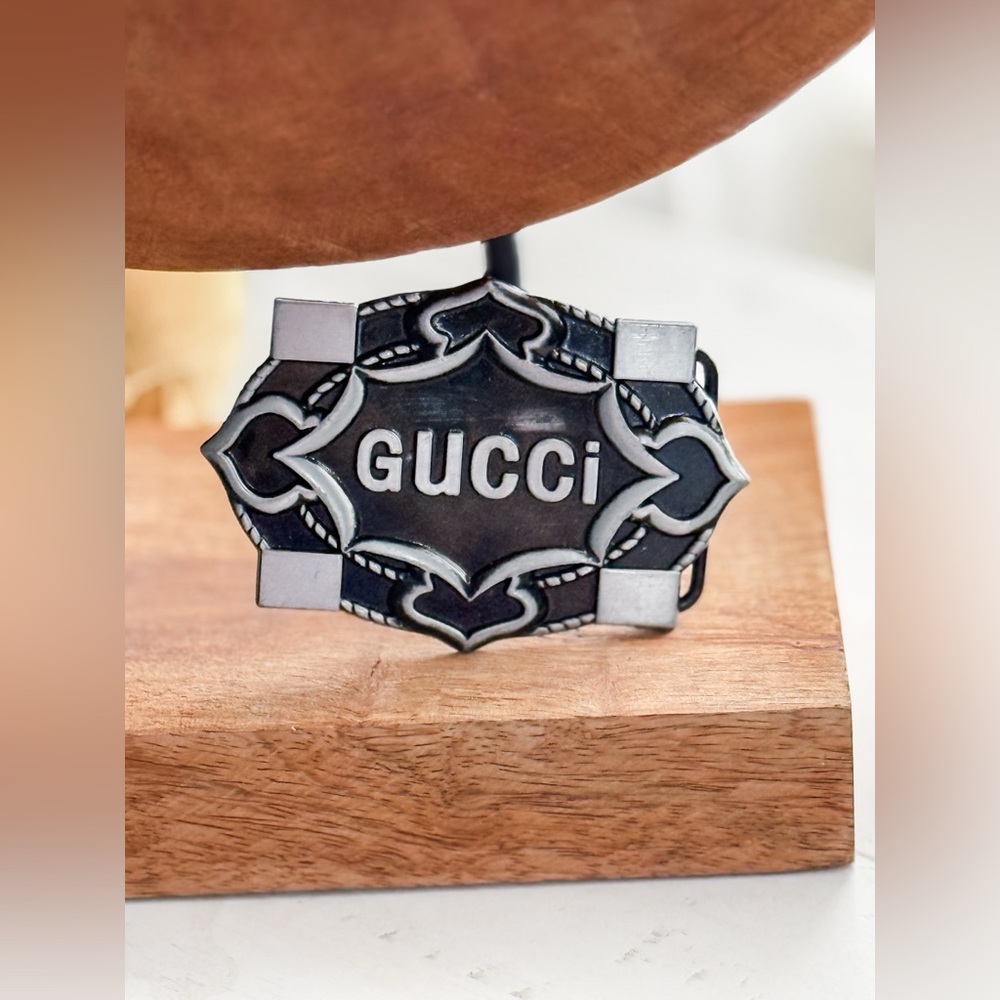 Gucci Black and Silver Men's Belt Accessory